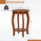 2 Tier Round Side Table with Rubber Wood Legs MDF Plywood Walnut